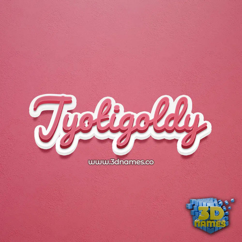 jyotigoldy in Red Scribble style - 3D name wallpaper