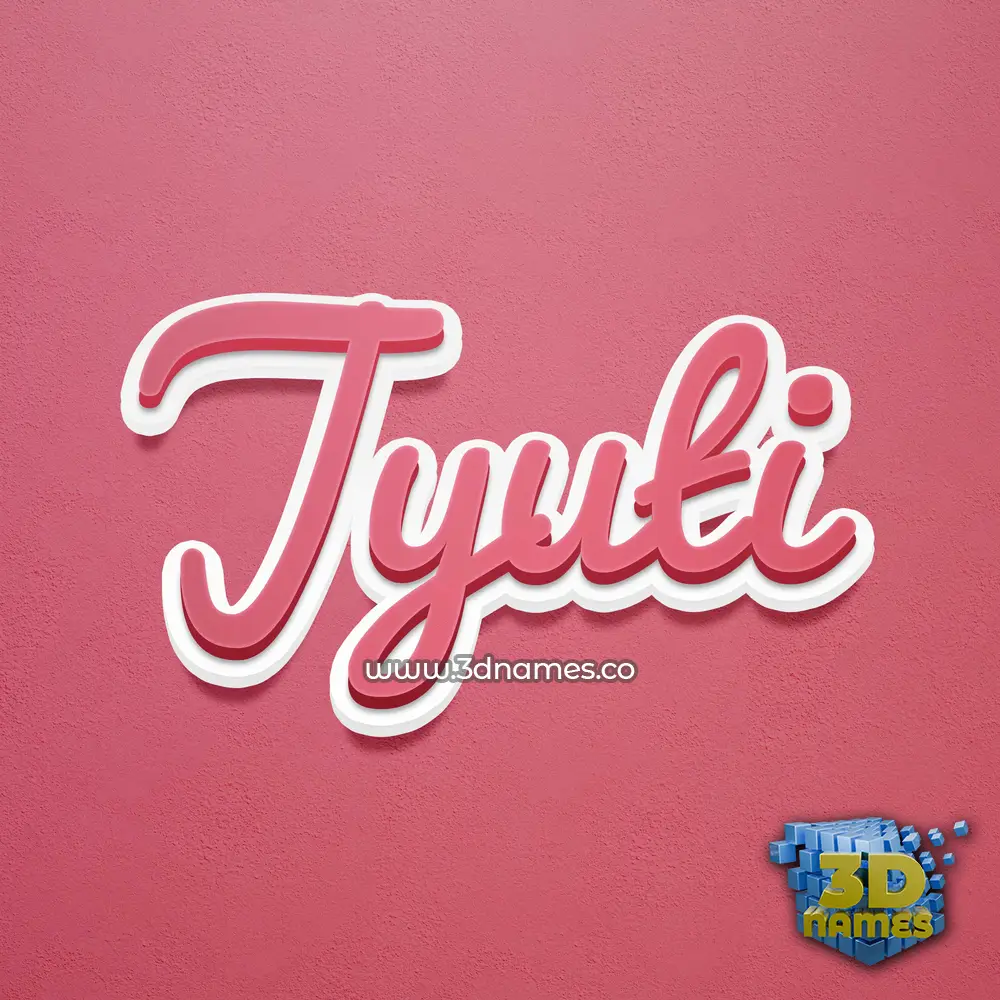 jyuti in Red Scribble style - 3D name wallpaper