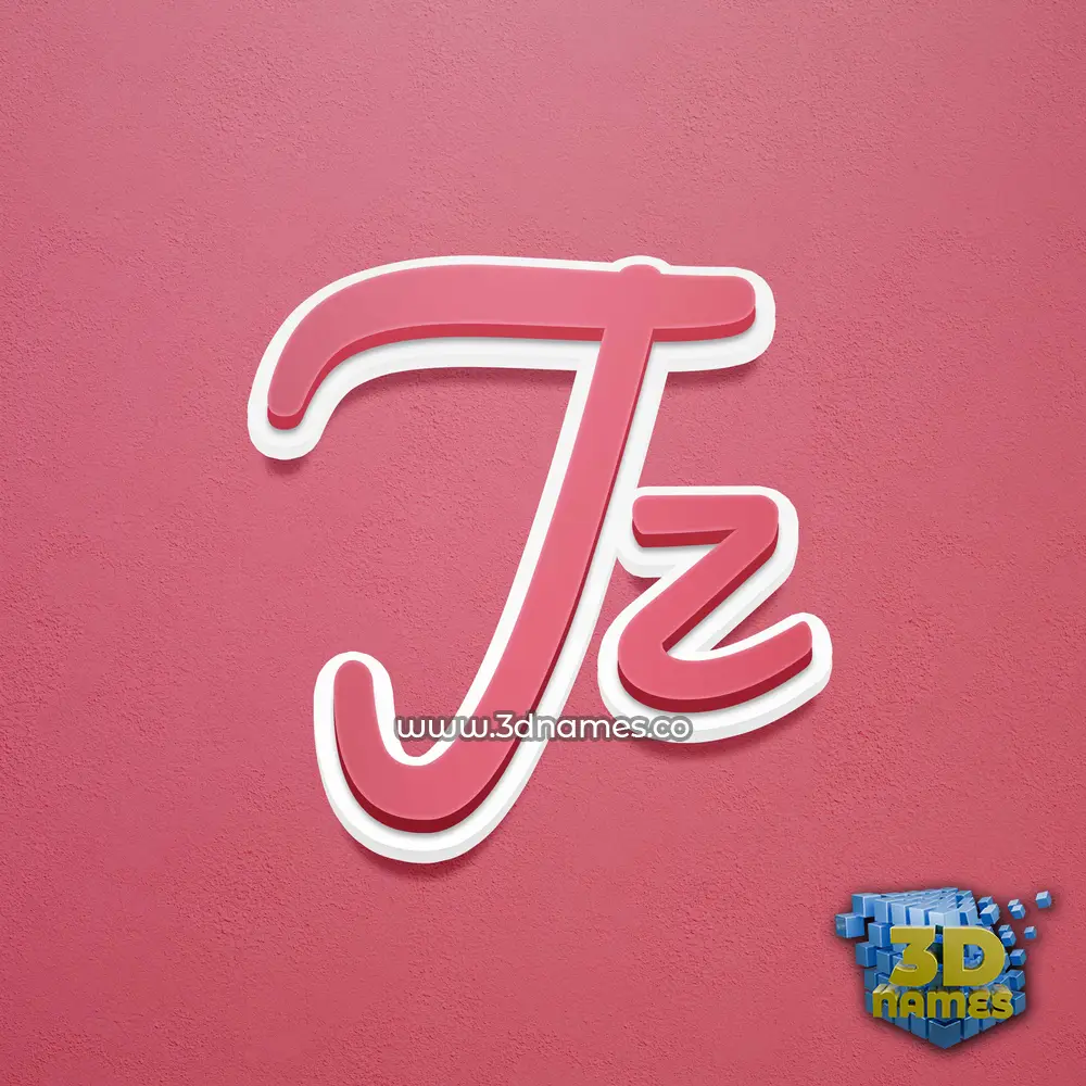 jz in Red Scribble style - 3D name wallpaper