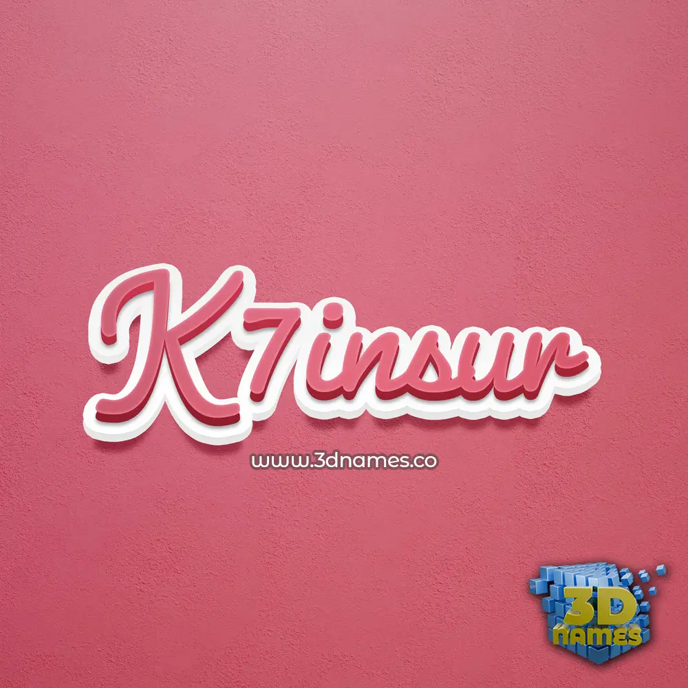 k7insur in Red Scribble style - 3D name wallpaper