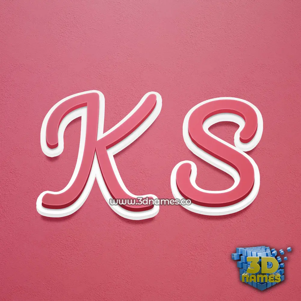 k s in Red Scribble style - 3D name wallpaper