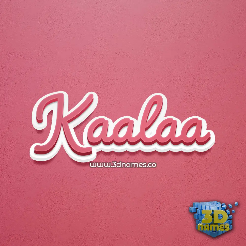 kaalaa in Red Scribble style - 3D name wallpaper