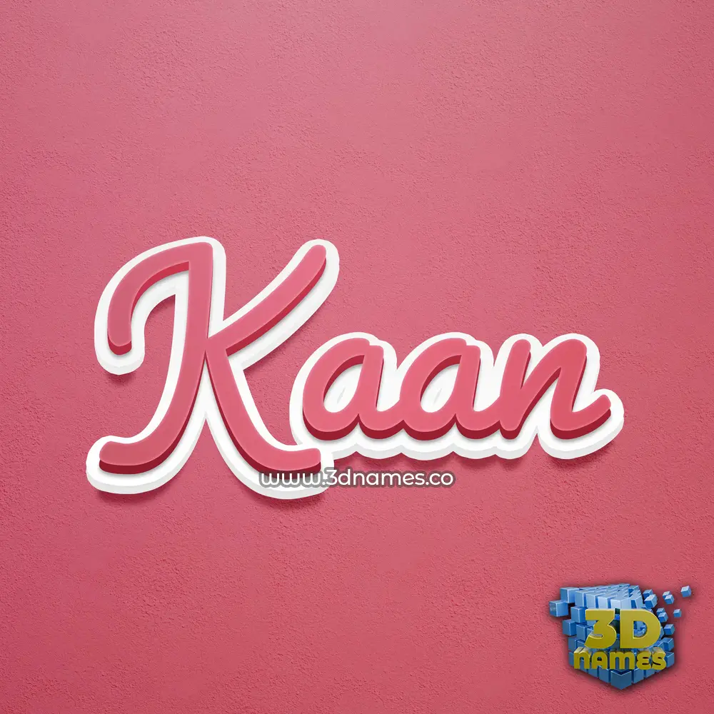 kaan in Red Scribble style - 3D name wallpaper