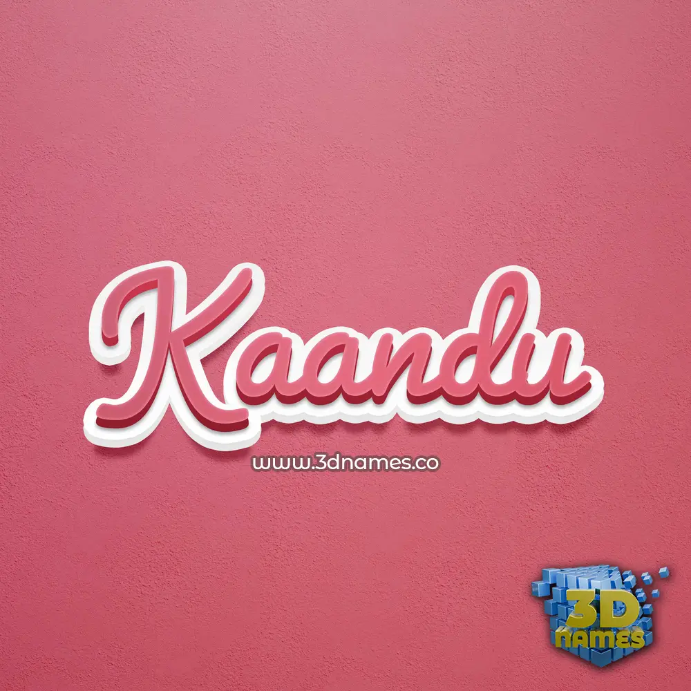 kaandu in Red Scribble style - 3D name wallpaper