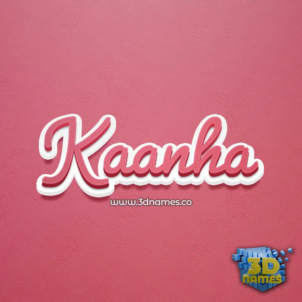kaanha in Red Scribble style - 3D name wallpaper