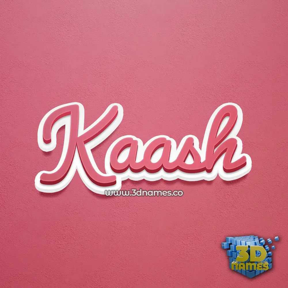 kaash in Red Scribble style - 3D name wallpaper