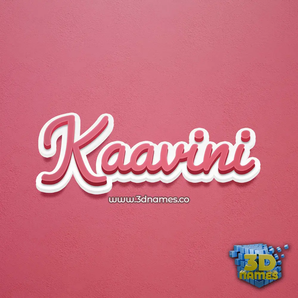 kaavini in Red Scribble style - 3D name wallpaper