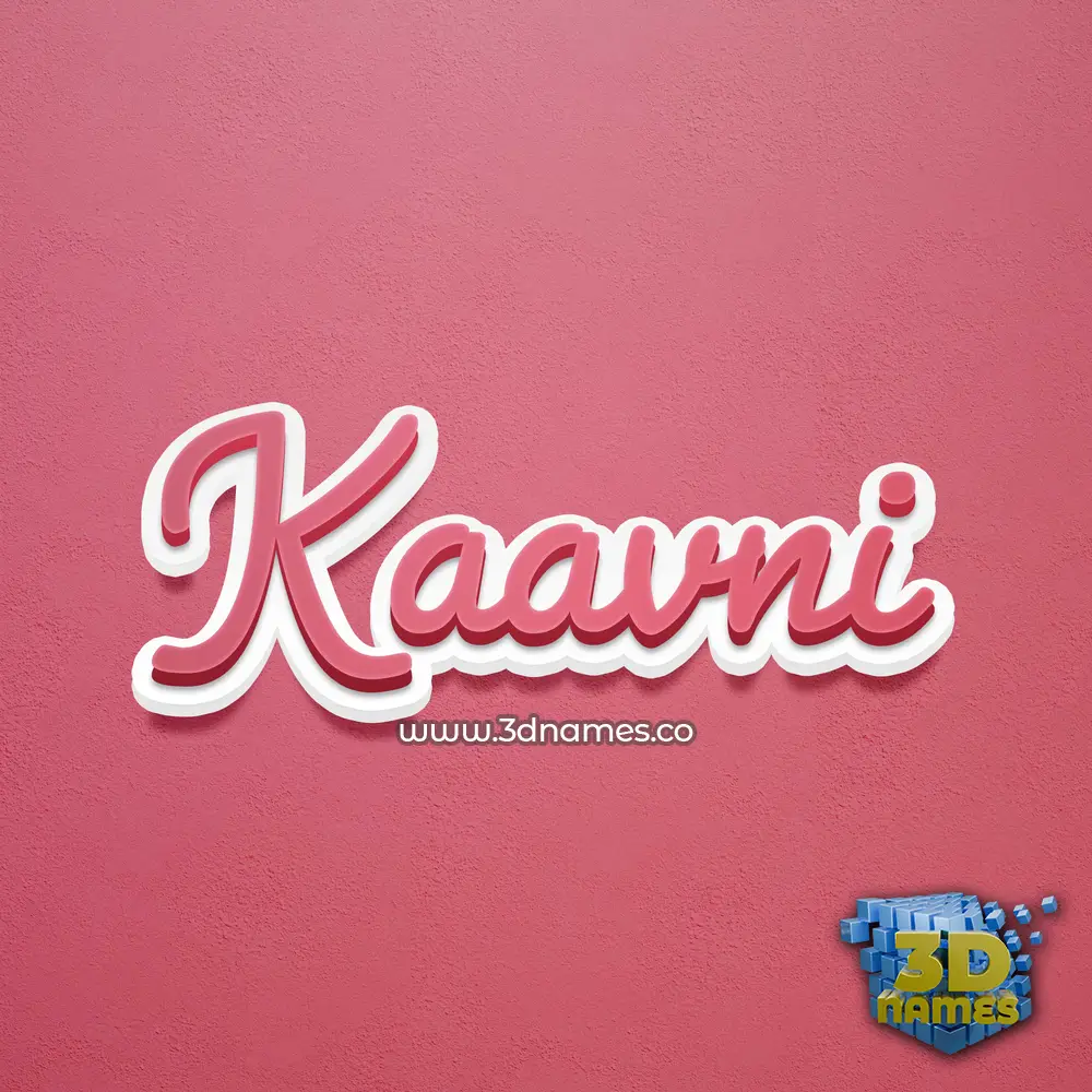 kaavni in Red Scribble style - 3D name wallpaper