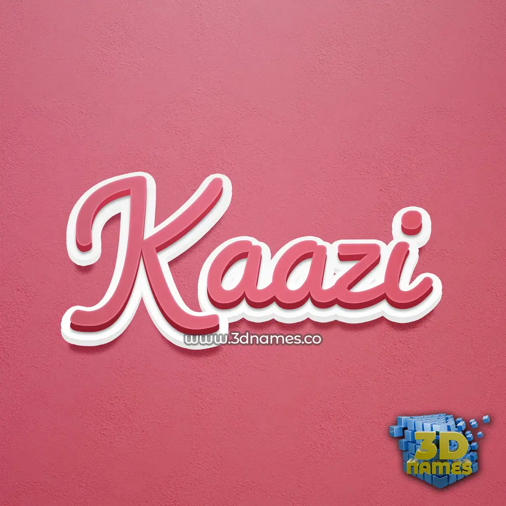 kaazi in Red Scribble style - 3D name wallpaper