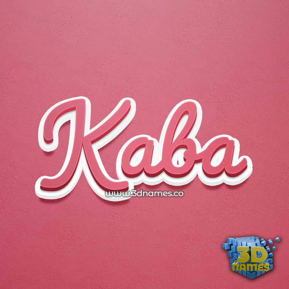 kaba in Red Scribble style - 3D name wallpaper