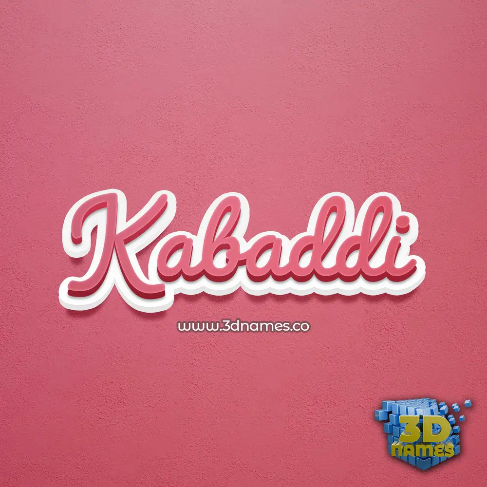 kabaddi in Red Scribble style - 3D name wallpaper