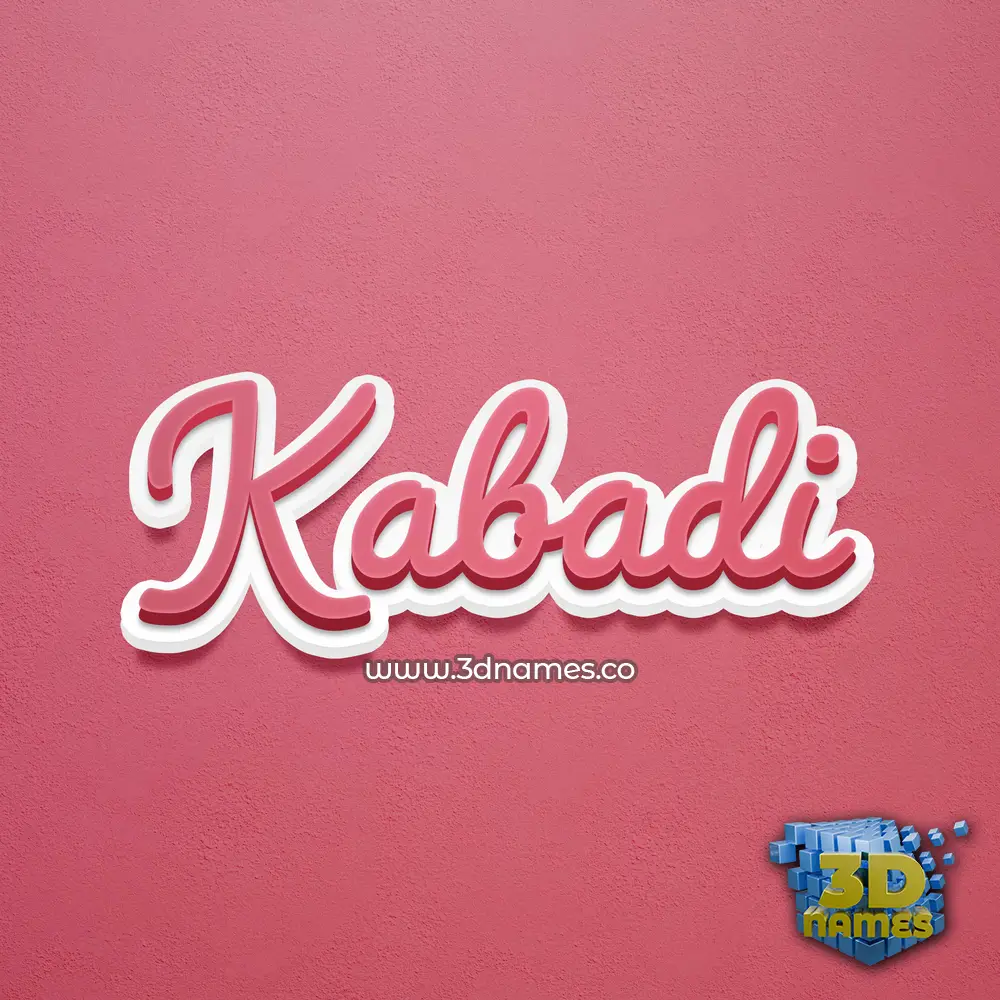 kabadi in Red Scribble style - 3D name wallpaper