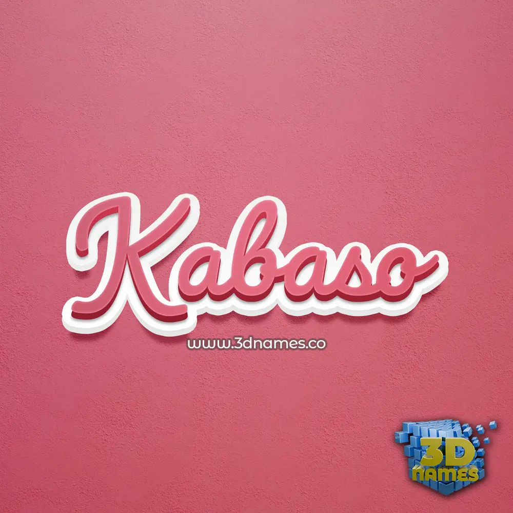 kabaso in Red Scribble style - 3D name wallpaper