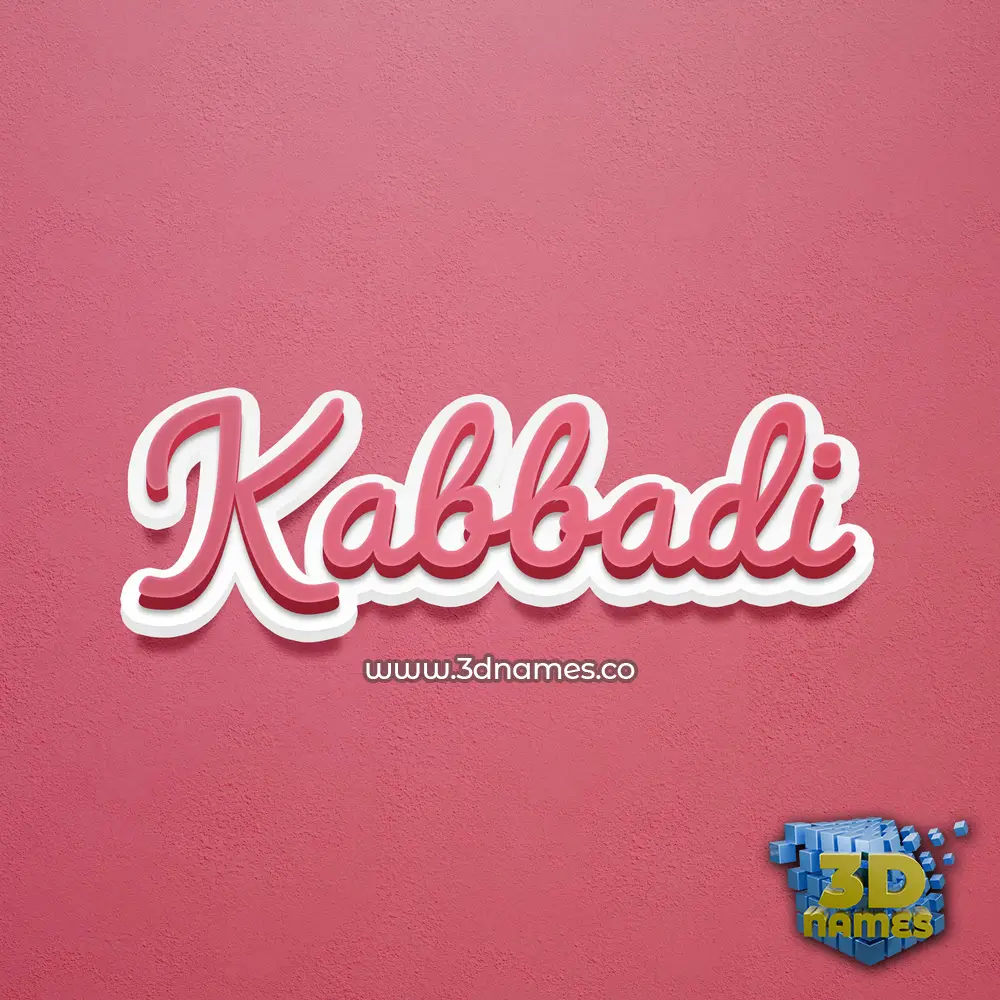 kabbadi in Red Scribble style - 3D name wallpaper