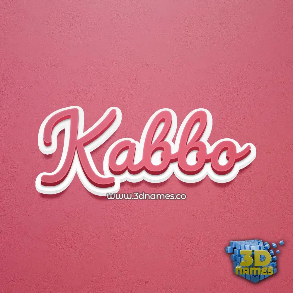 kabbo in Red Scribble style - 3D name wallpaper