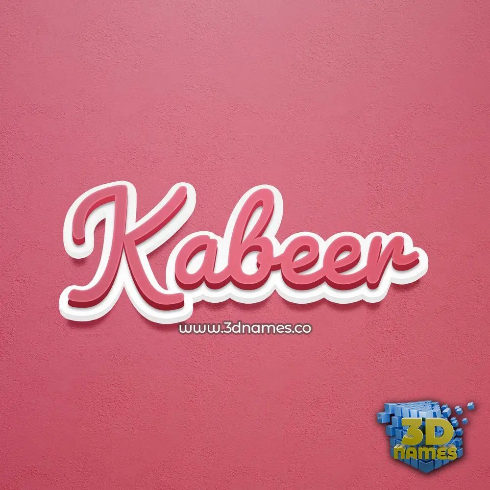 kabeer in Red Scribble style - 3D name wallpaper
