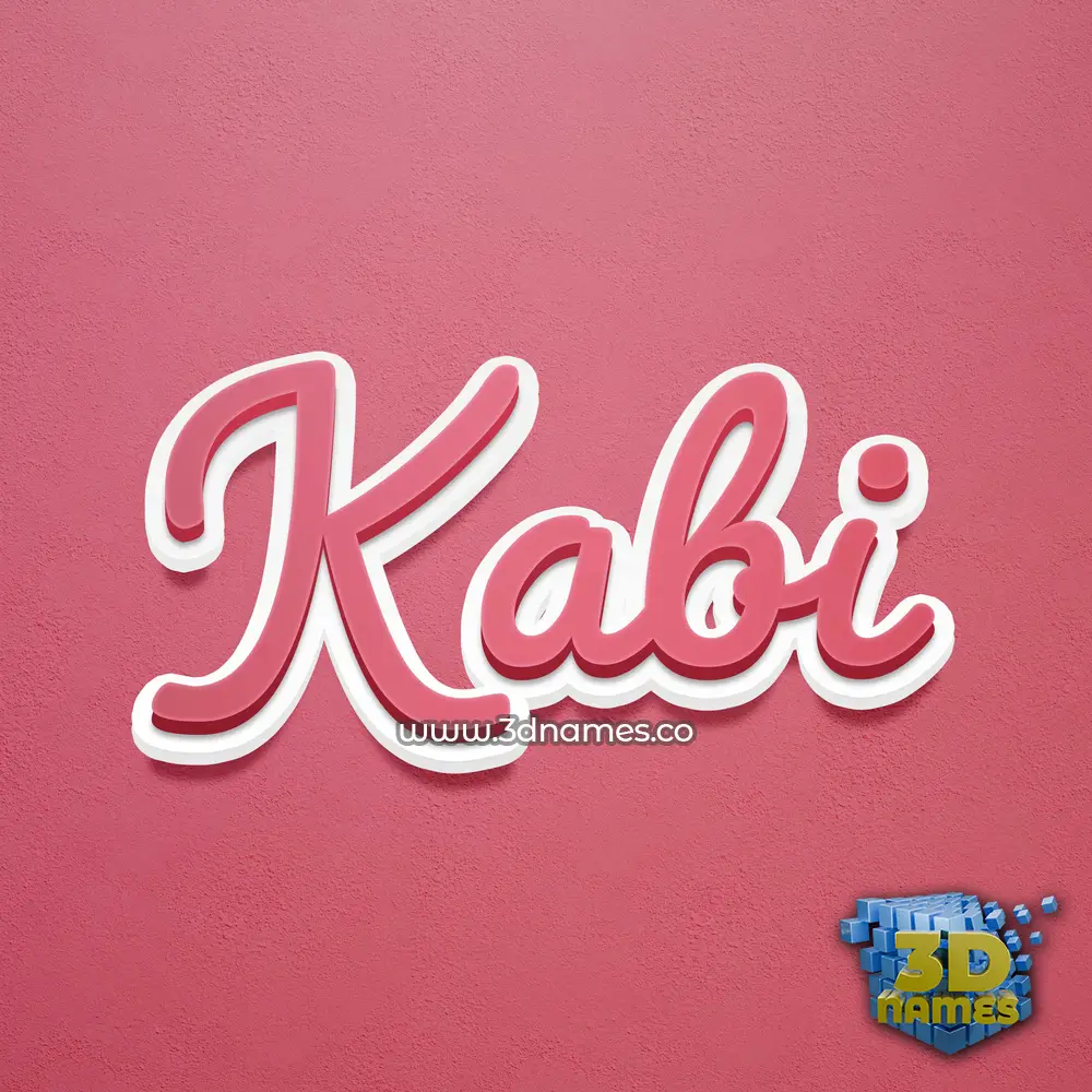 kabi in Red Scribble style - 3D name wallpaper