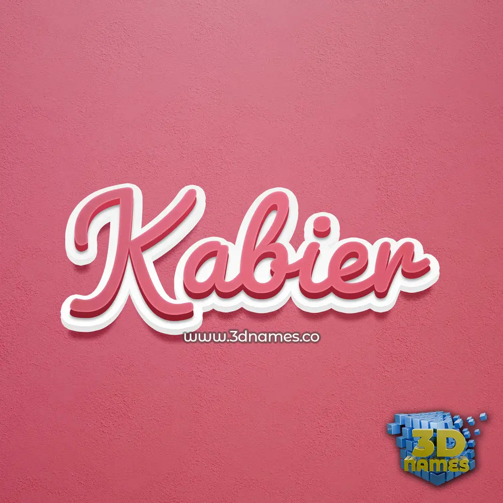 kabier in Red Scribble style - 3D name wallpaper