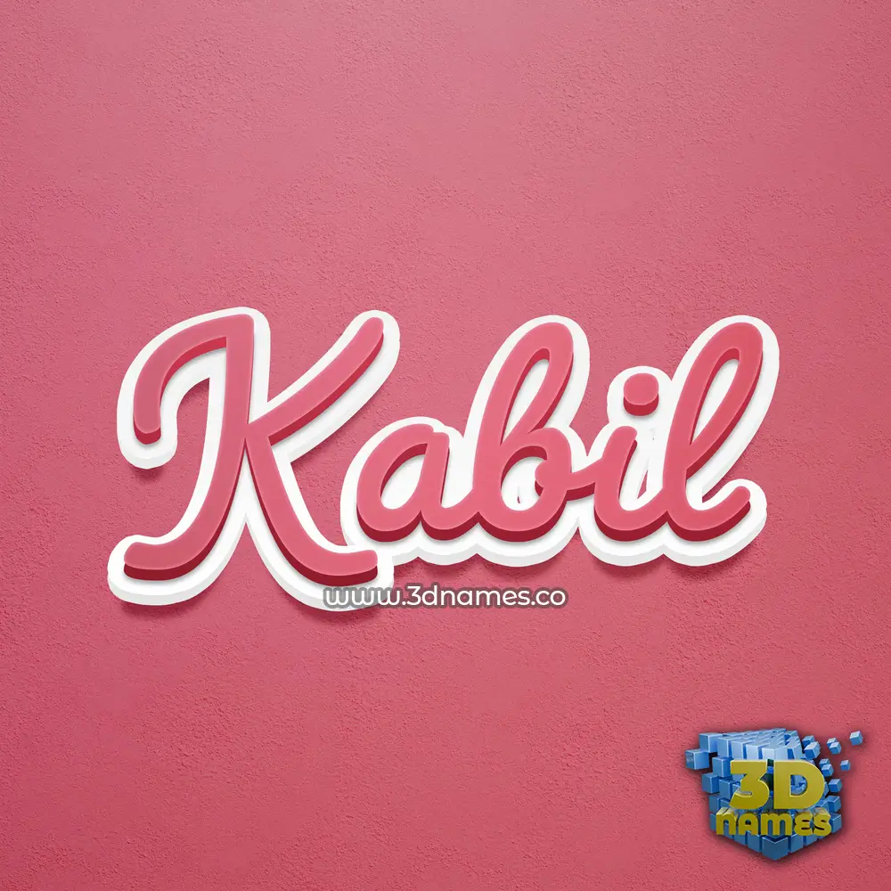 kabil in Red Scribble style - 3D name wallpaper