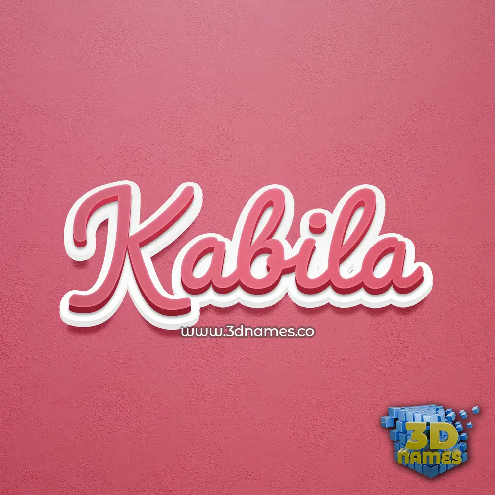 kabila in Red Scribble style - 3D name wallpaper