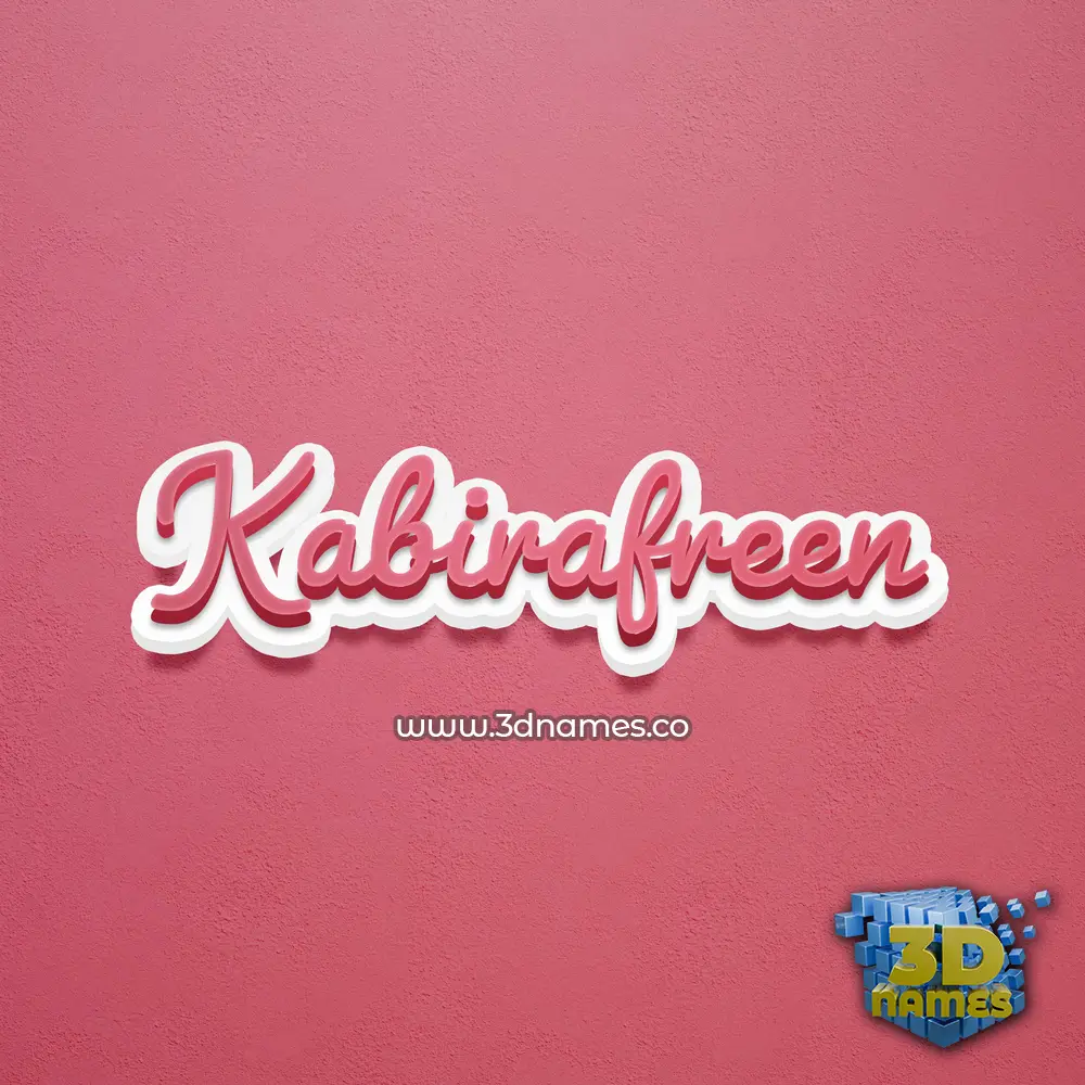 kabirafreen in Red Scribble style - 3D name wallpaper