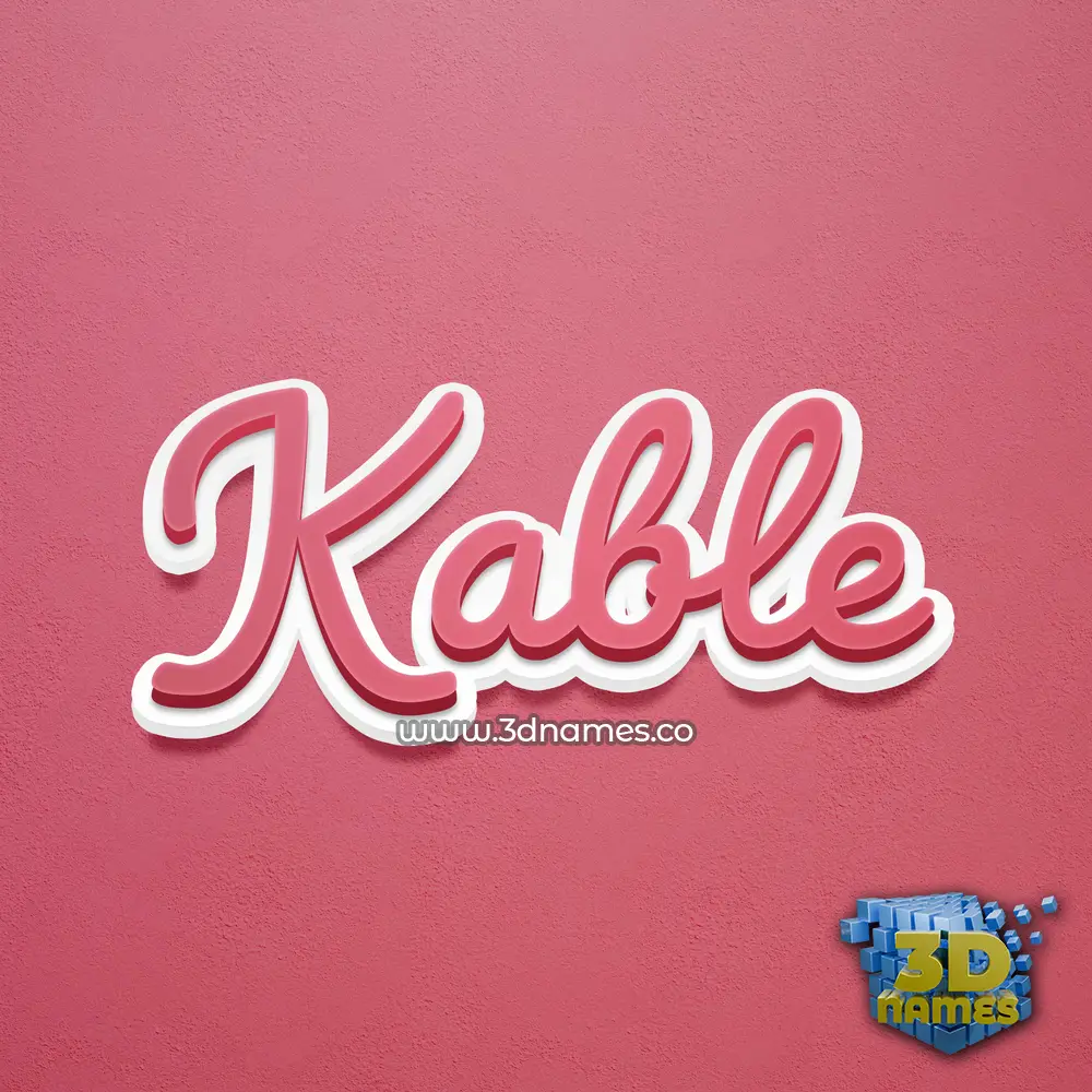 kable in Red Scribble style - 3D name wallpaper
