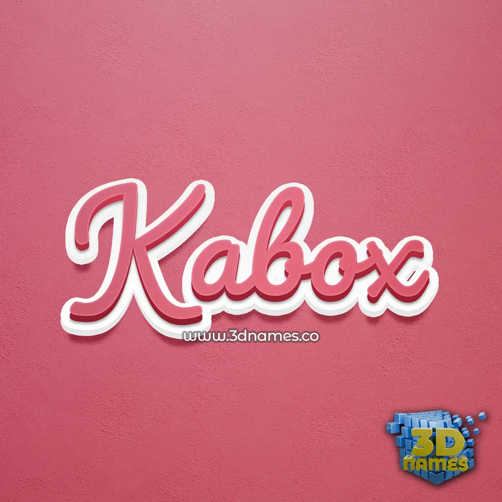 kabox in Red Scribble style - 3D name wallpaper