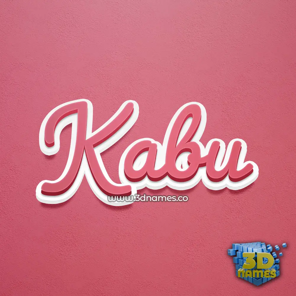 kabu in Red Scribble style - 3D name wallpaper