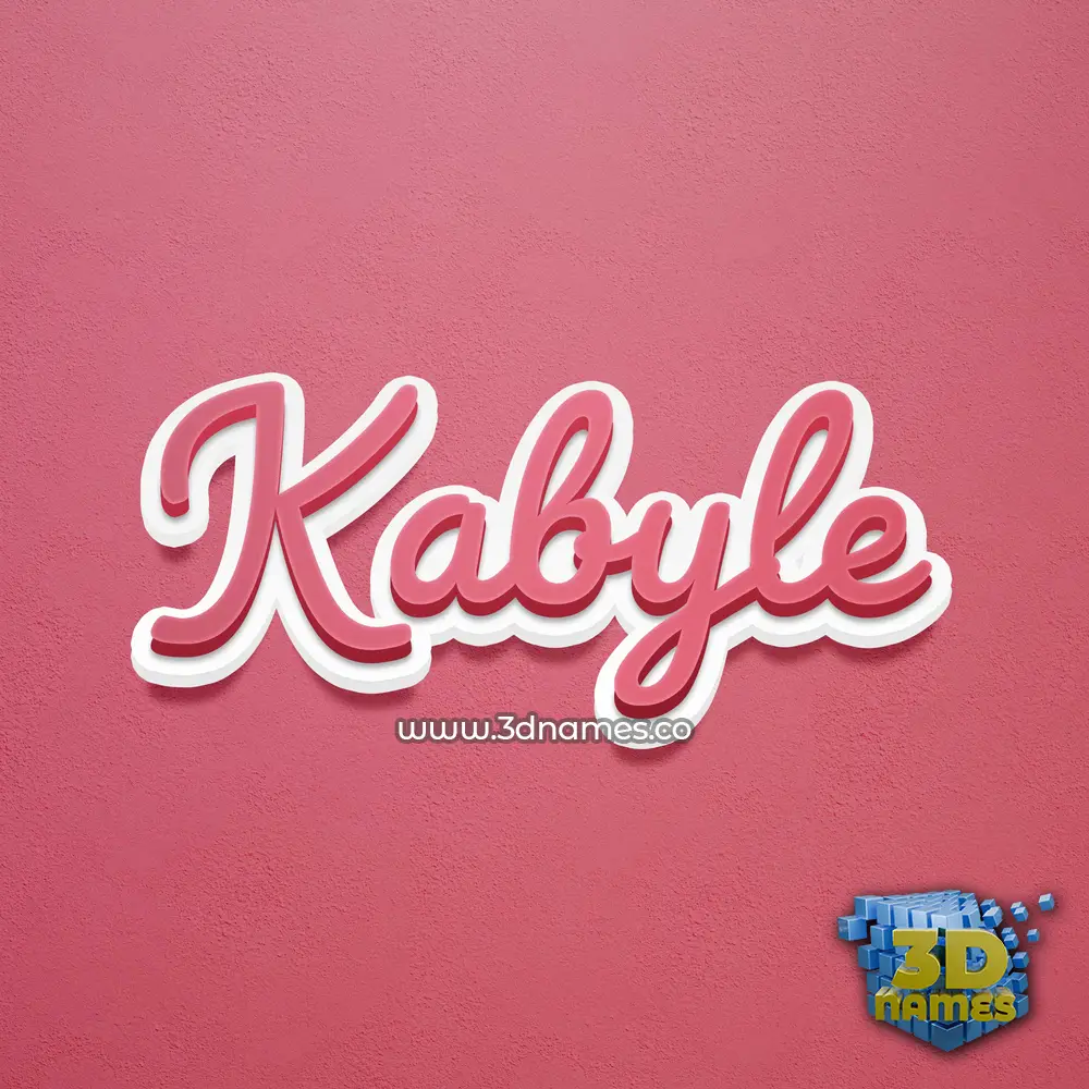 kabyle in Red Scribble style - 3D name wallpaper