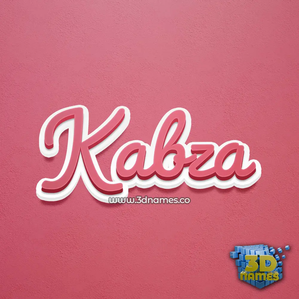 kabza in Red Scribble style - 3D name wallpaper