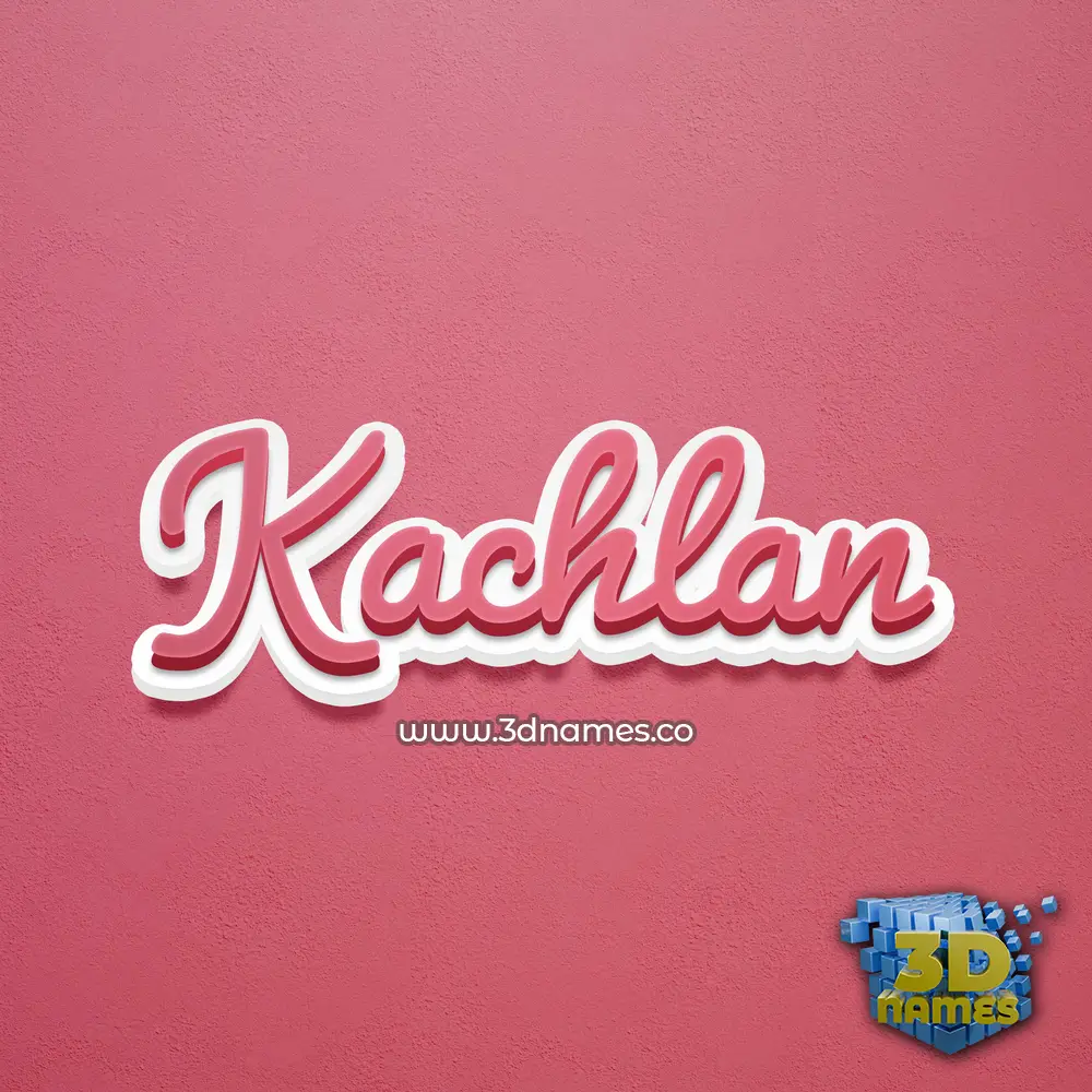 kachlan in Red Scribble style - 3D name wallpaper