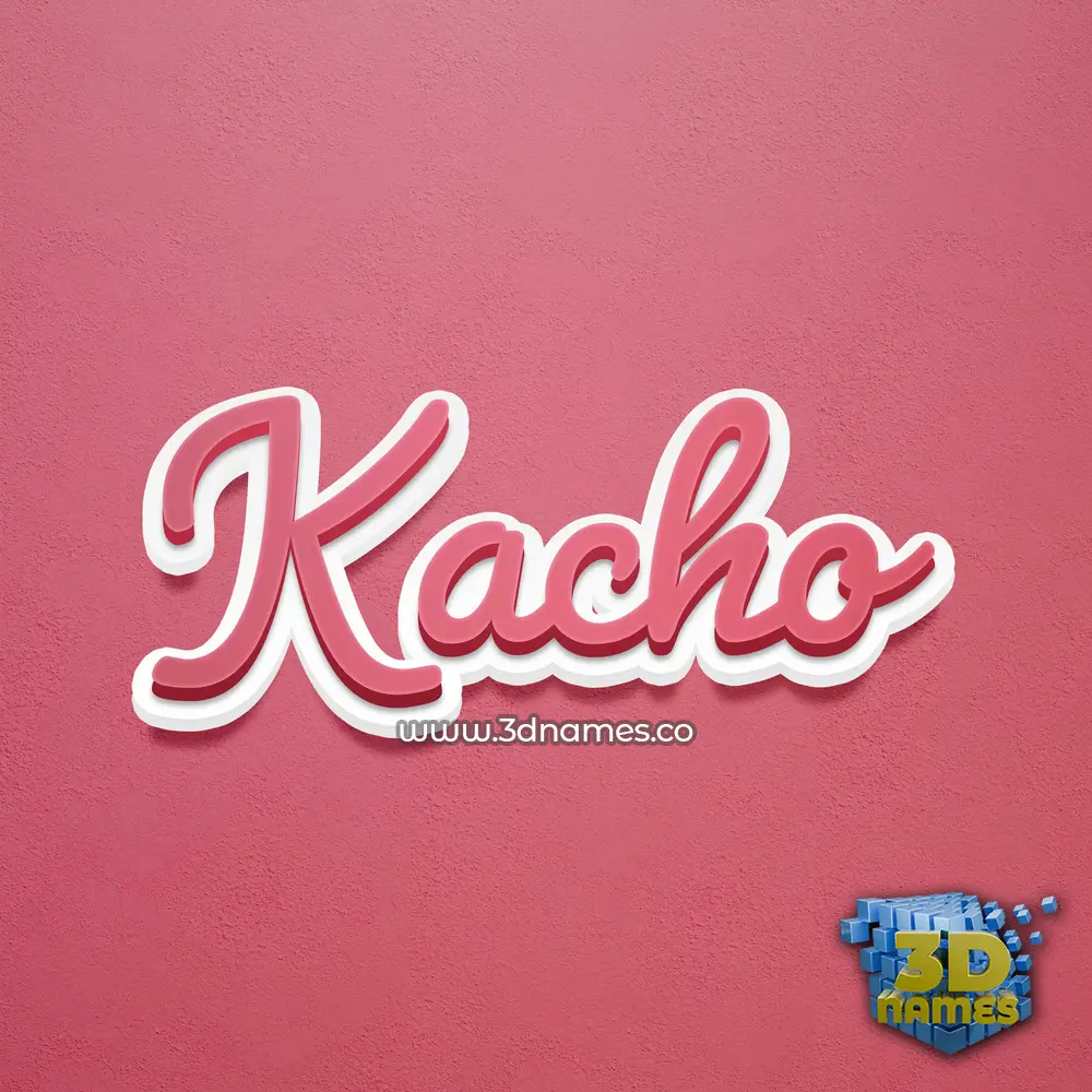 kacho in Red Scribble style - 3D name wallpaper