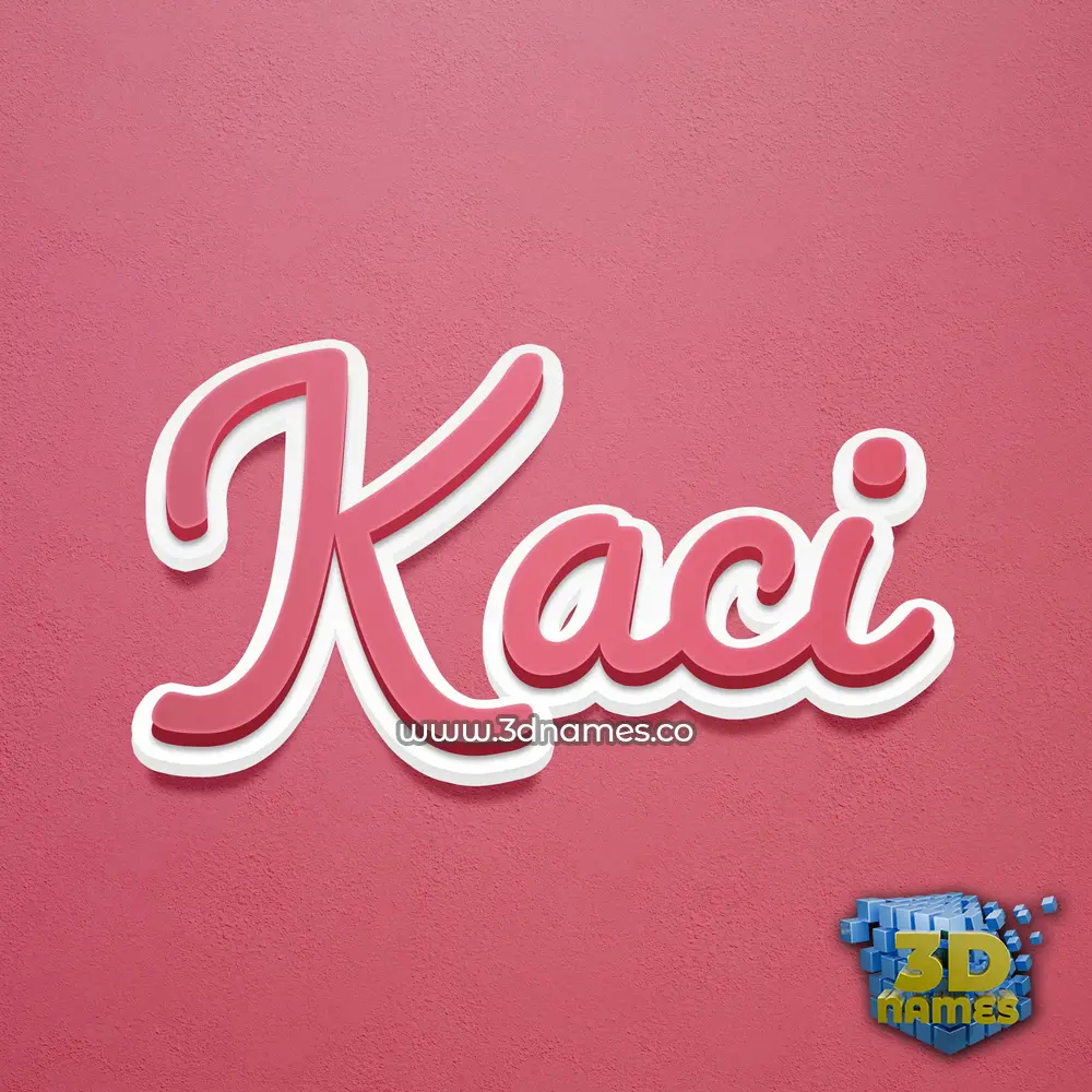 kaci in Red Scribble style - 3D name wallpaper