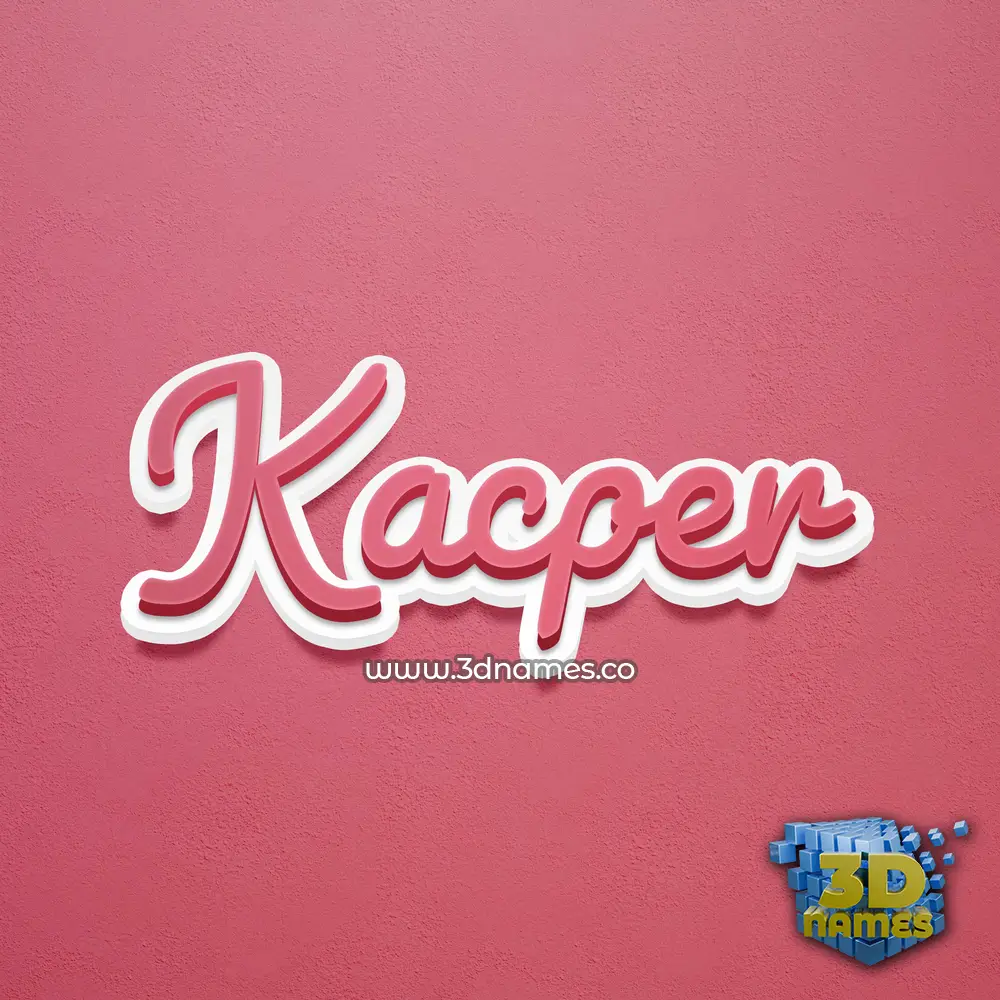 kacper in Red Scribble style - 3D name wallpaper