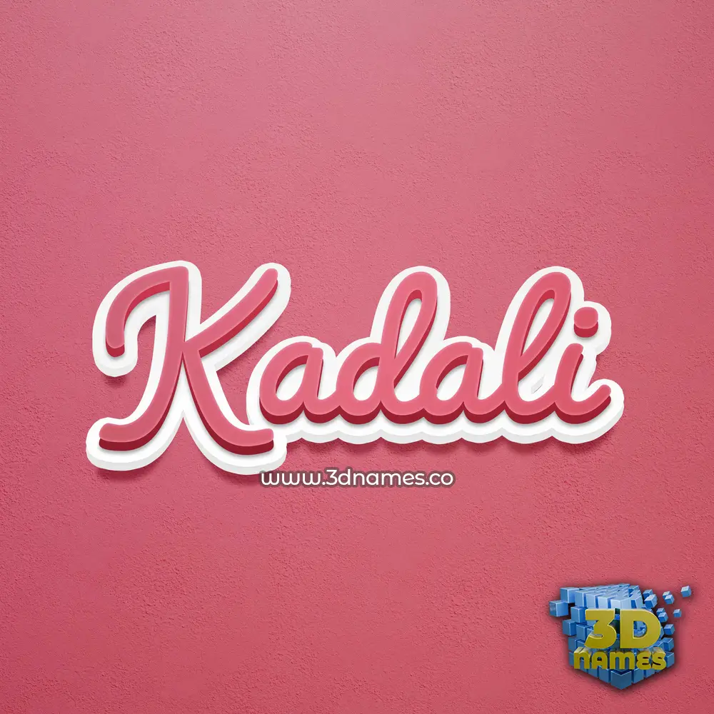kadali in Red Scribble style - 3D name wallpaper