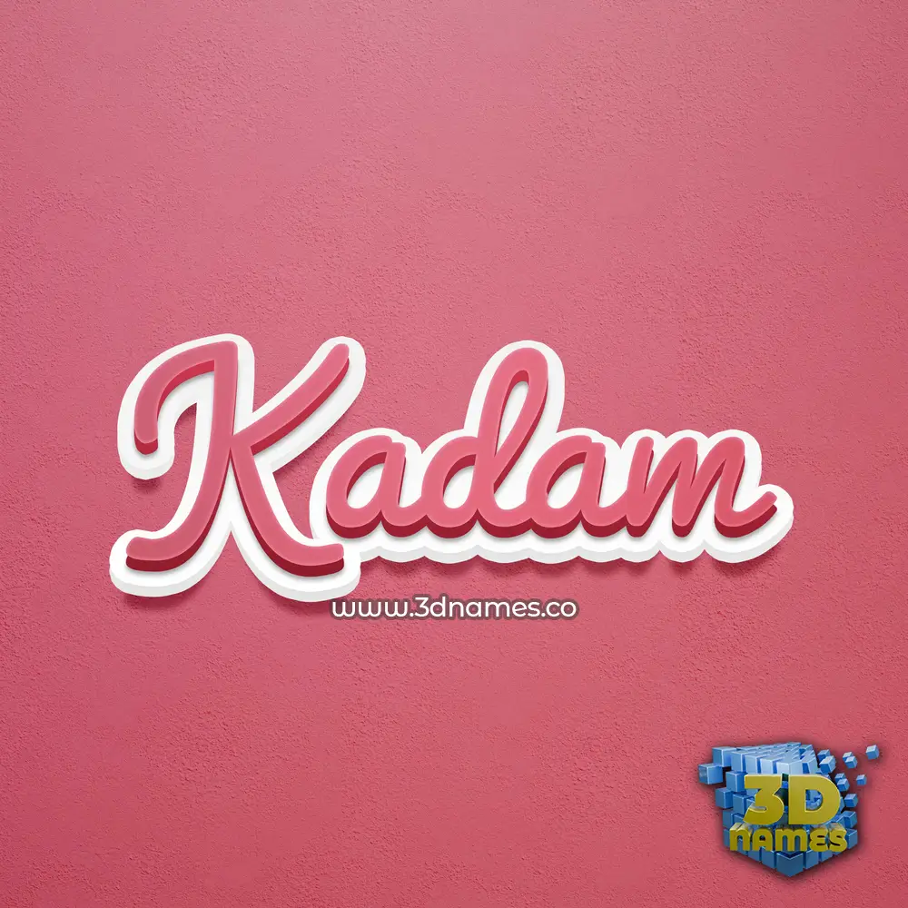 kadam in Red Scribble style - 3D name wallpaper