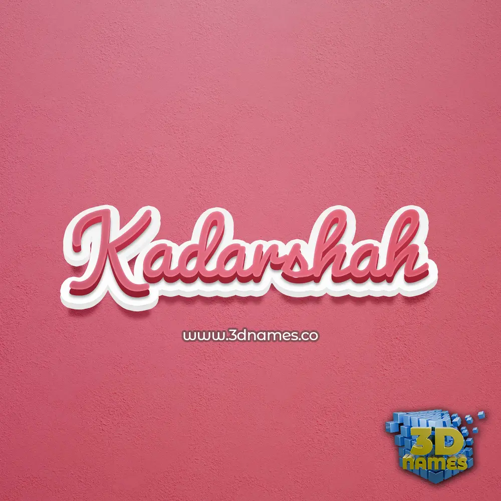 kadarshah in Red Scribble style - 3D name wallpaper