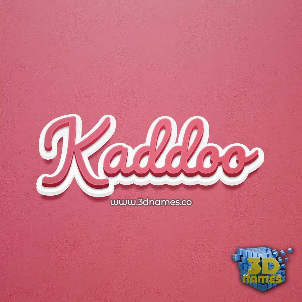 kaddoo in Red Scribble style - 3D name wallpaper