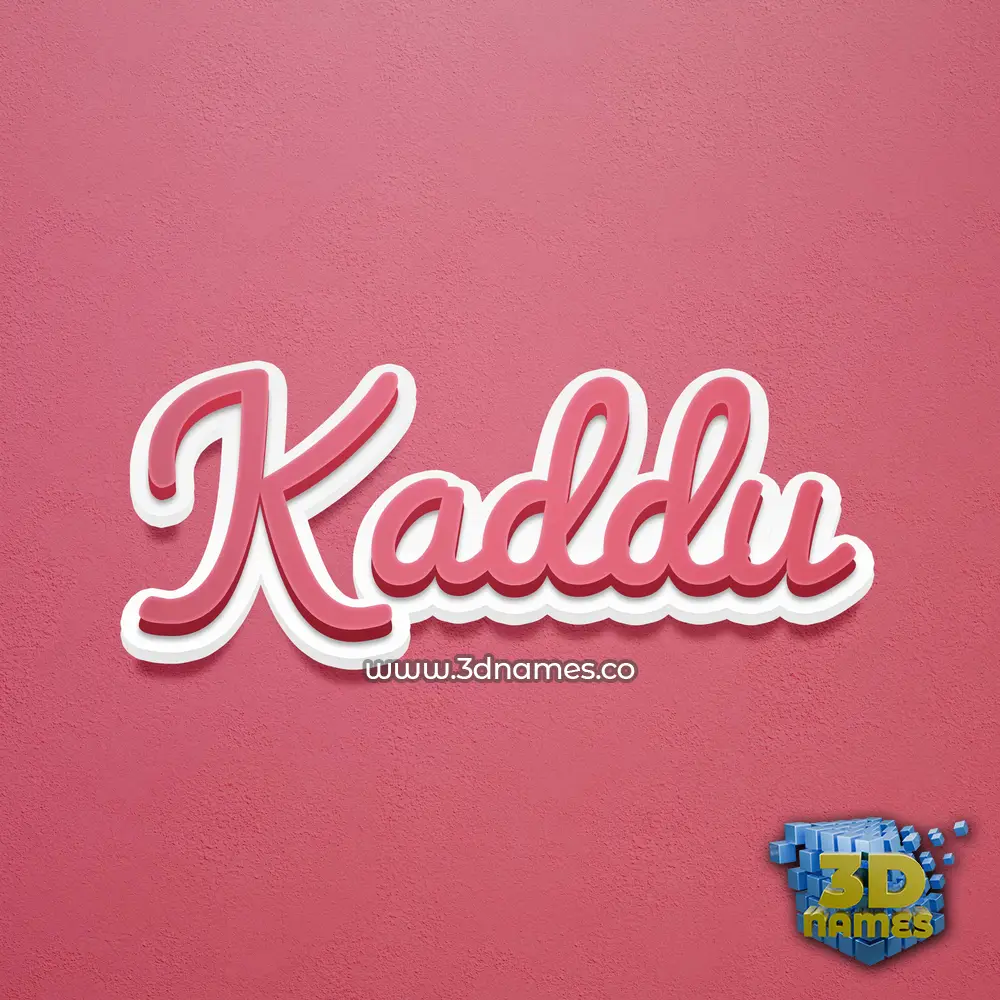 kaddu in Red Scribble style - 3D name wallpaper