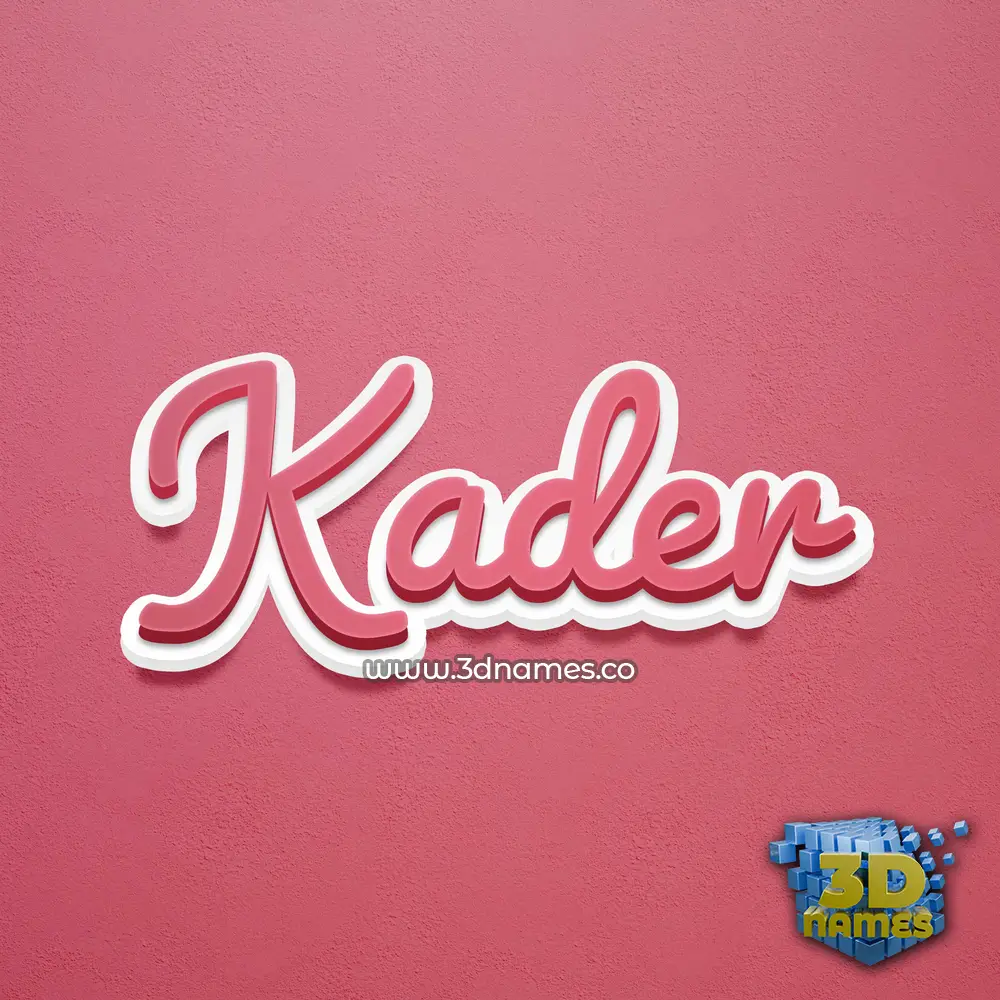 kader in Red Scribble style - 3D name wallpaper