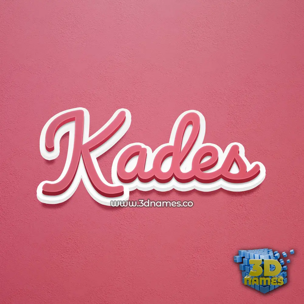 kades in Red Scribble style - 3D name wallpaper