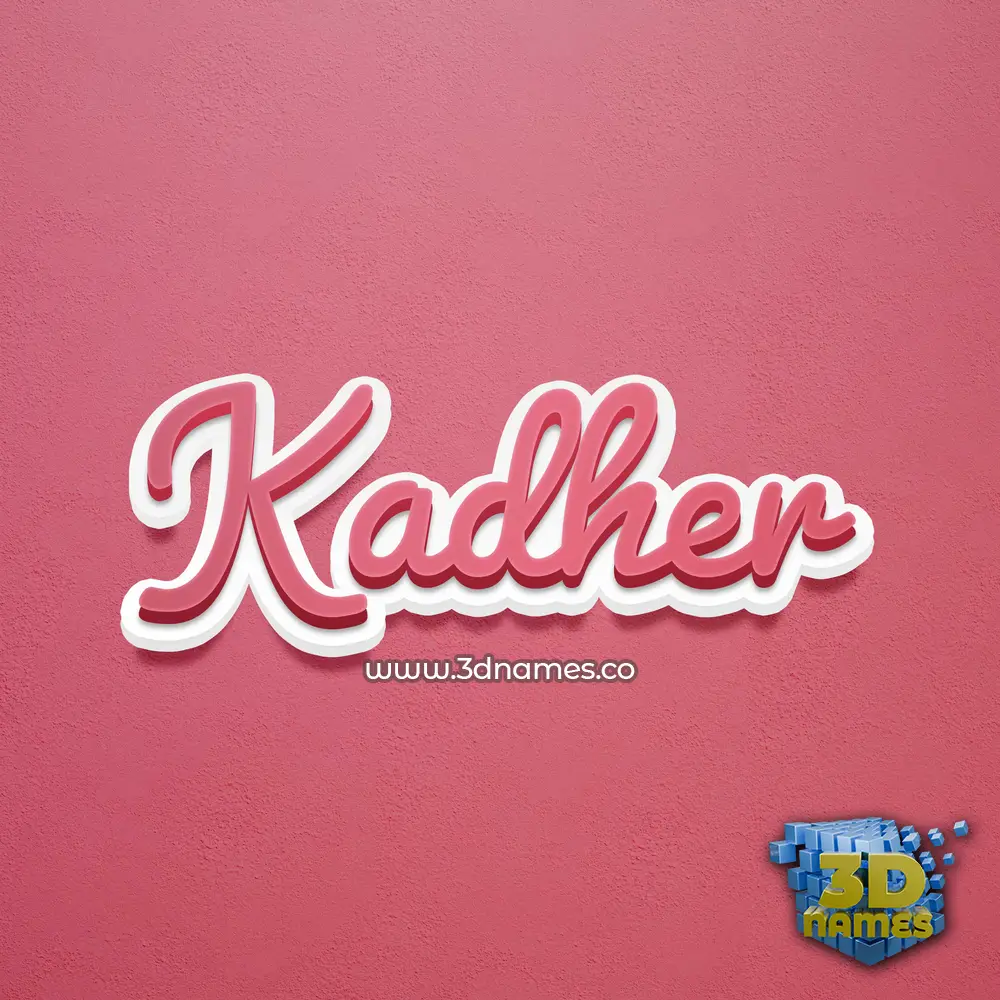 kadher in Red Scribble style - 3D name wallpaper