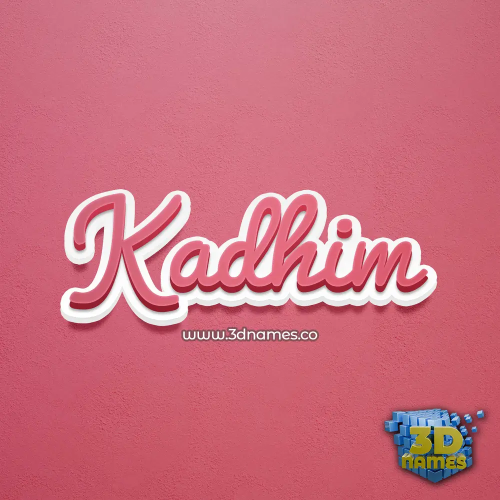 kadhim in Red Scribble style - 3D name wallpaper