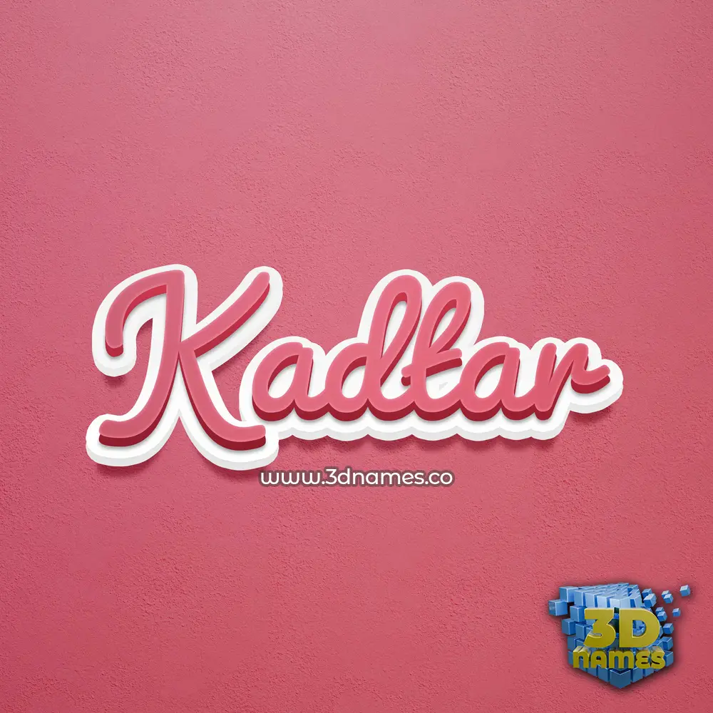 kadtar in Red Scribble style - 3D name wallpaper