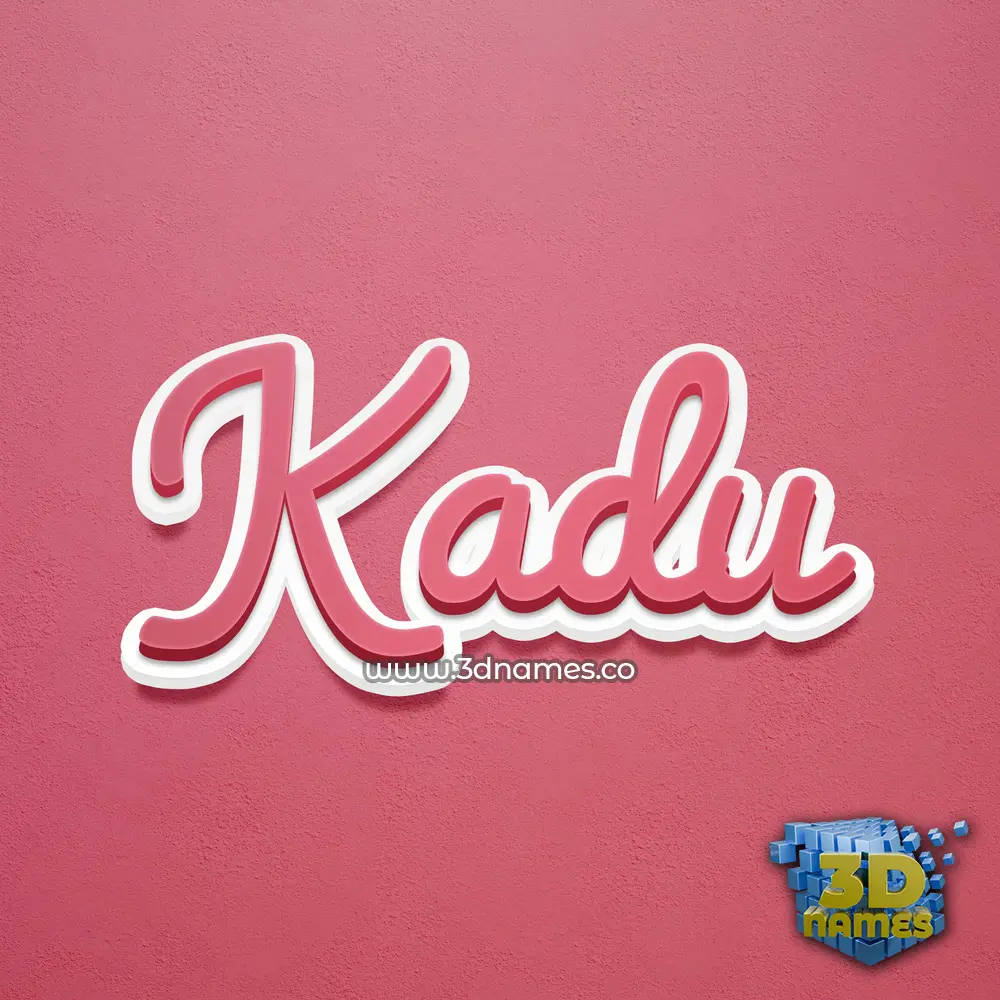 kadu in Red Scribble style - 3D name wallpaper