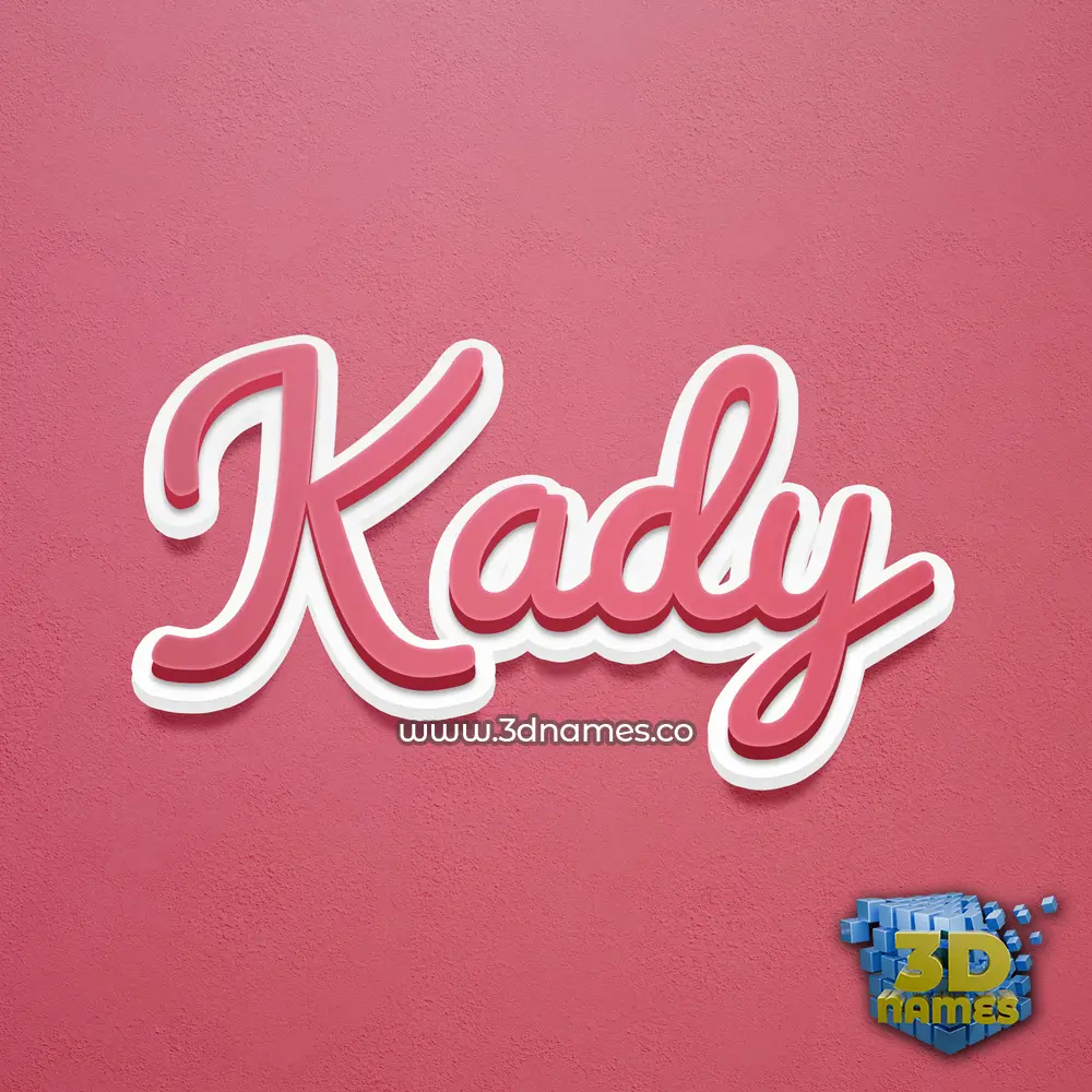 kady in Red Scribble style - 3D name wallpaper