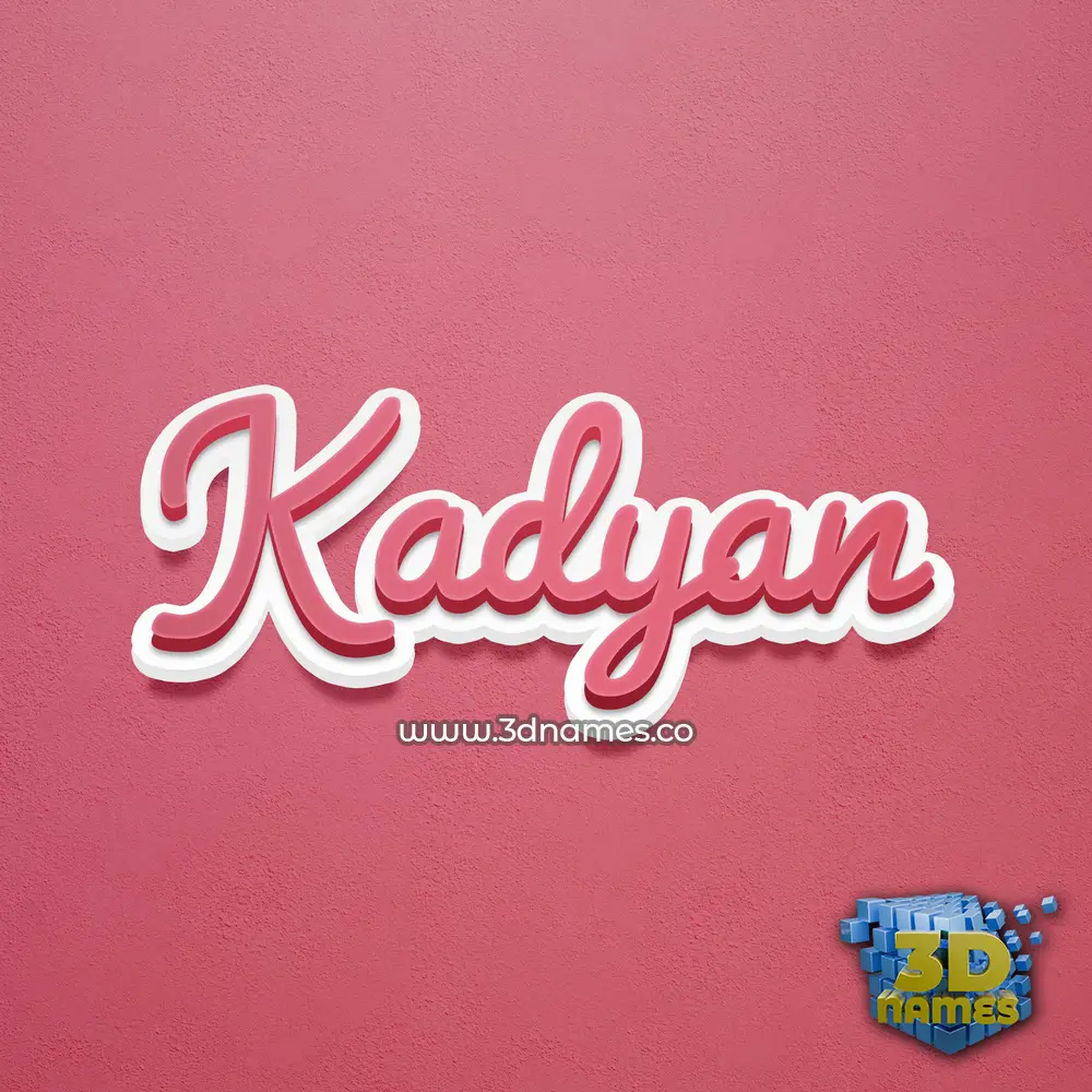 kadyan in Red Scribble style - 3D name wallpaper