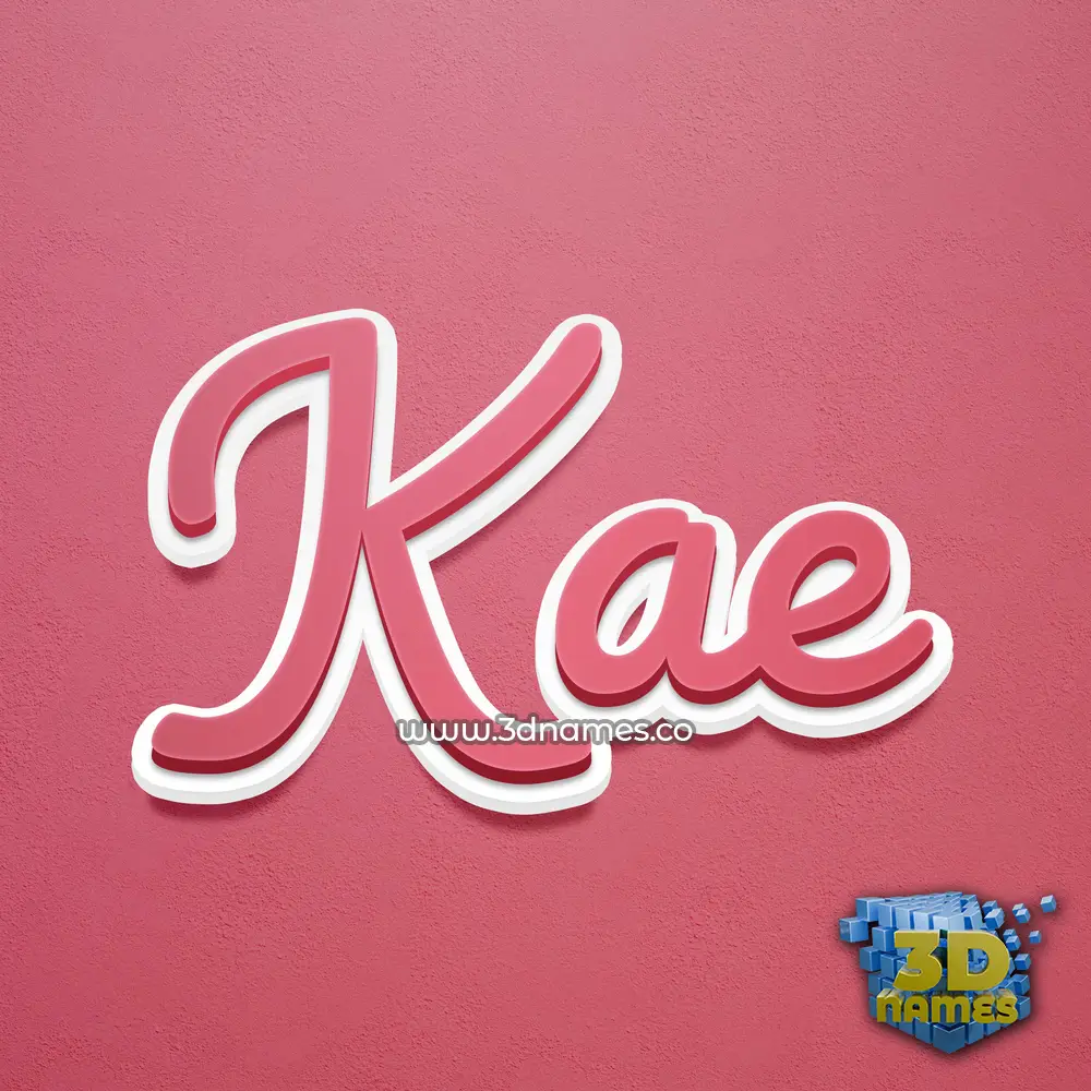 kae in Red Scribble style - 3D name wallpaper
