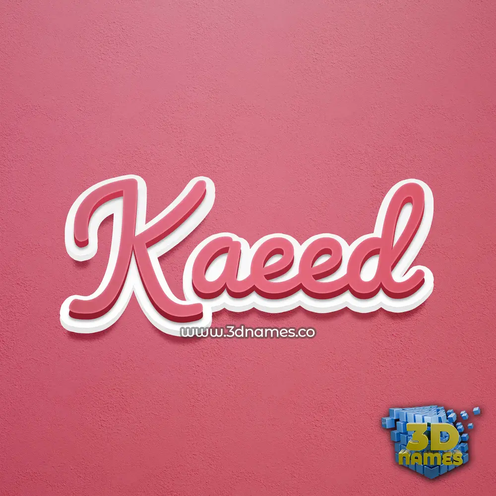 kaeed in Red Scribble style - 3D name wallpaper
