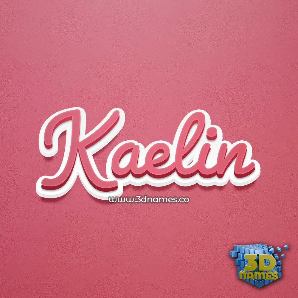 kaelin in Red Scribble style - 3D name wallpaper
